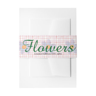 Bandeau De Faire-part Féminin floral à motif avec des lignes dessinées à