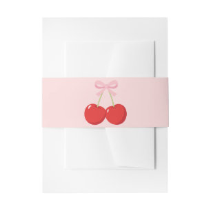 Bandeau De Faire-part Fête d'anniversaire coquette aux cerises rouges av