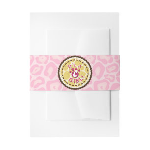 Bandeau De Faire-part Fête de Baby Shower Filles Thème Imprimé Safari Ro