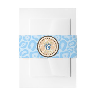 Bandeau De Faire-part Fête de Baby Shower Garçons Thème Safari Bleu