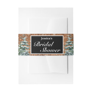 Bandeau De Faire-part Fête des mariées de pin de bois et de pin de neige
