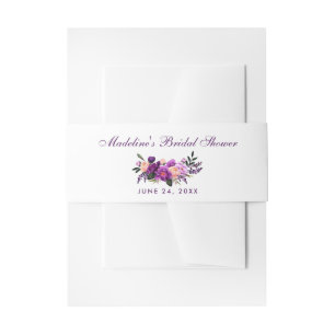 Bandeau De Faire-part Fête des mariées florale violet ultra violet