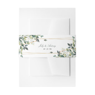 Bandeau De Faire-part Feuillage imprimé or sophistiqué pour emballage