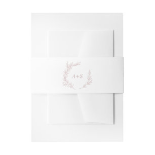 Bandeau De Faire-part Feuille minimale Mariage de monogramme rose