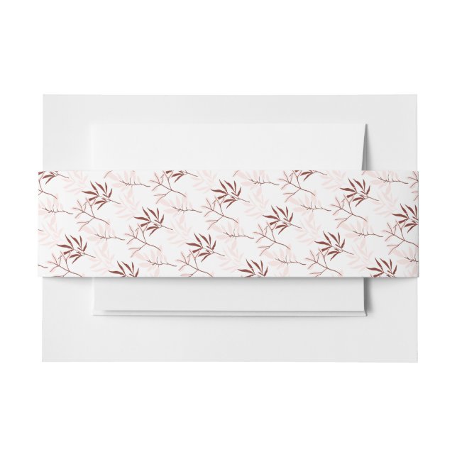 Bandeau De Faire-part Feuilles d'automne rouges et roses (Devant Example)