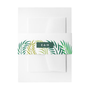 Bandeau De Faire-part Feuilles de palmiers tropicaux, Mariage de plage