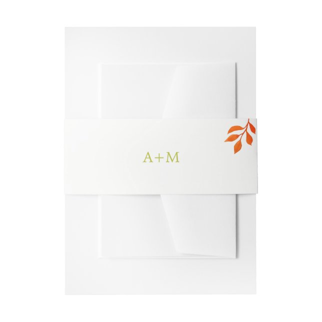 Bandeau De Faire-part Feuilles de rouille aquarelle et mariage de automn (Devant example)