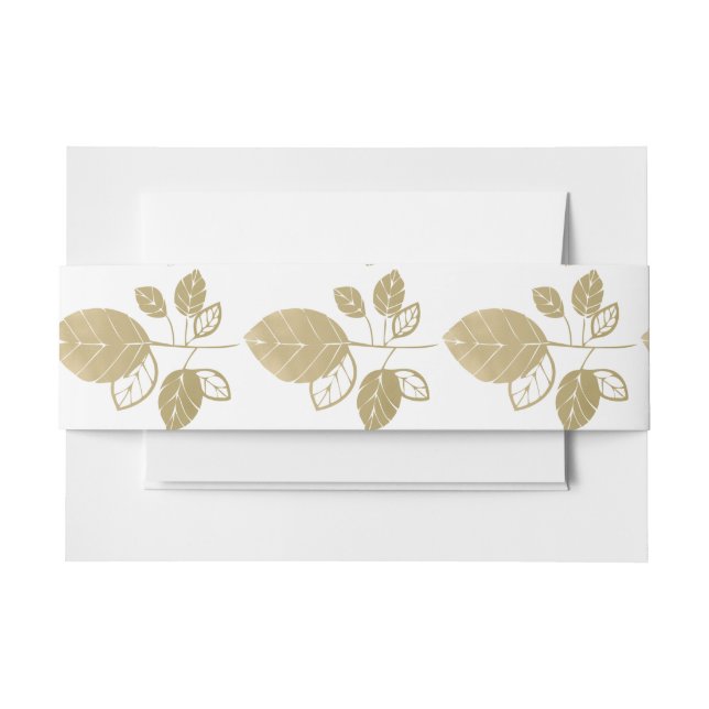Bandeau De Faire-part Feuilles dorées (Devant Example)