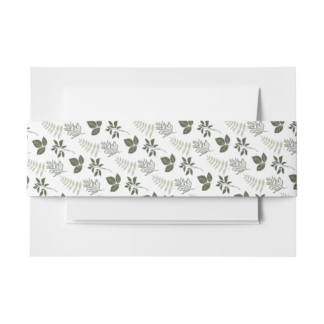 Bandeau De Faire-part Feuilles vert olive (Devant Example)
