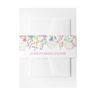 Bandeau De Faire-part Field Floral Bridal Show Invitation Bande de ventr