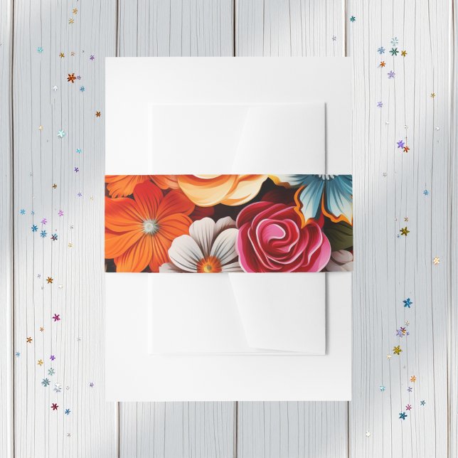 Bandeau De Faire-part Fiesta florale (Floral Fiesta Invitation Belly Band)