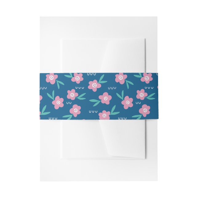 Bandeau De Faire-part Fille rose moderne fleurie botanique (Devant example)