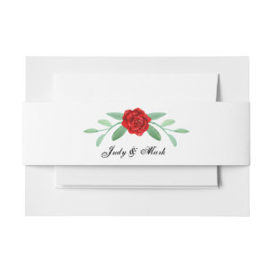 Bandeau De Faire-part Film rouge de Floral Greenery