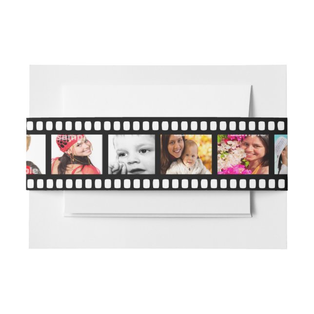 Bandeau De Faire-part Film Strip Personnalisé do-it-yourself 9 images (Devant Example)