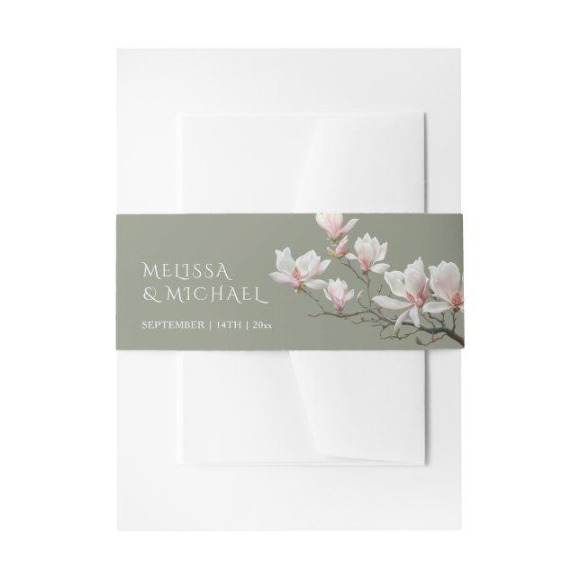 Bandeau De Faire-part Fine Art Magnolia Wedding  (Devant example)