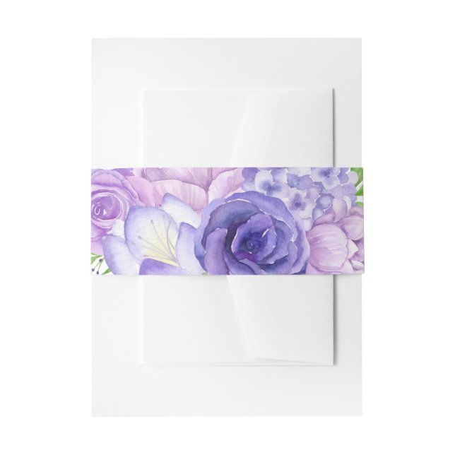 Bandeau De Faire-part Fleur aquarelle violet ultra (Devant example)