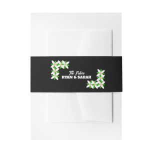 Bandeau De Faire-part Fleur blanche et verte minimaliste