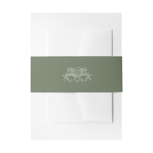 Bandeau De Faire-part Fleur de lis de printemps style sage vert blanc ma (Devant example)