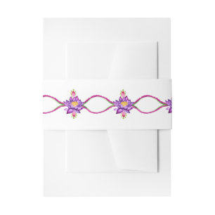 Bandeau De Faire-part Fleur de lotus indien à l'aquarelle