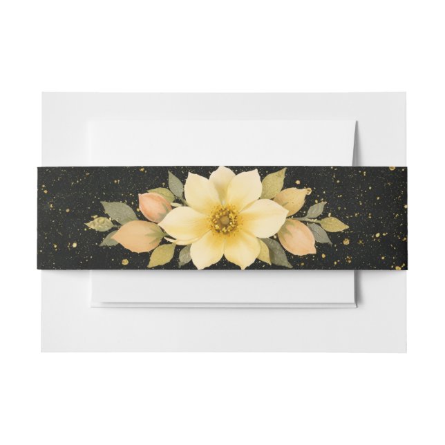Bandeau De Faire-part Fleur Dorée  (Devant Example)