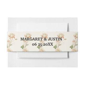 Bandeau De Faire-part Fleur Lotus de Mariage Vintage