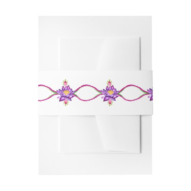 Bandeau De Faire-part Fleur Lotus indienne d'aquarelle (Devant example)