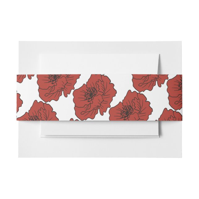 Bandeau De Faire-part Fleur Rouge (Devant Example)