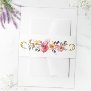 Bandeau De Faire-part Fleur sauvage d'aquarelle Mariage d'été du printem