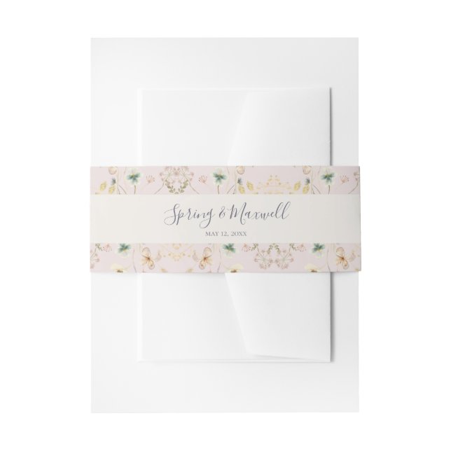 Bandeau De Faire-part Fleur sauvage de printemps | Mariage blanc (Devant example)