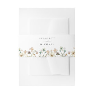 Bandeau De Faire-part Fleur sauvage Invitation Bande de ventre