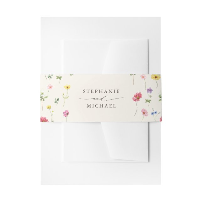 Bandeau De Faire-part Fleur sauvage Rustic Chic Floral Mariage campagnar (Devant example)