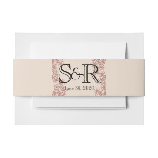 Bandeau De Faire-part Fleur sauvage vintage Coral Cream Mariage Belly Ba