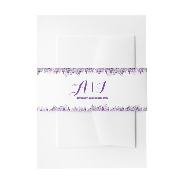 Bandeau De Faire-part Fleur violette élégante  (Devant example)
