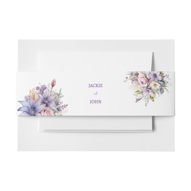 Bandeau De Faire-part Fleurs à l'aquarelle. Mariage. (Devant Example)