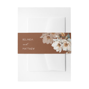 Bandeau De Faire-part Fleurs aquarelle ivoire Terracotta Mariage