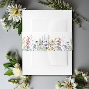 Bandeau De Faire-part Fleurs aquarelles de prairie printanière