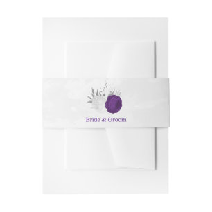 Bandeau De Faire-part fleurs blanches violettes argent mariage botanique