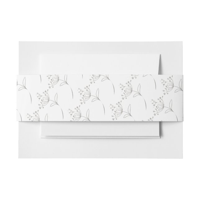 Bandeau De Faire-part Fleurs d'argent (Devant Example)