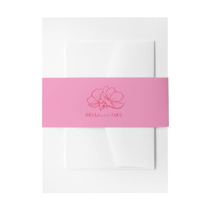 Bandeau De Faire-part Fleurs d'art en ligne rose + Mariage rouge