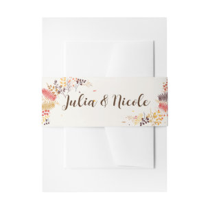 Bandeau De Faire-part Fleurs de forêt sauvage Mariage de feuillage de ch