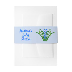 Bandeau De Faire-part Fleurs de Jacinthe Bleue Bébé Garçon Baby Shower d