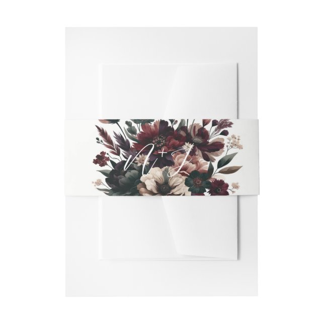 Bandeau De Faire-part Fleurs de jardin rustique et lunatique Mariage boh (Devant example)
