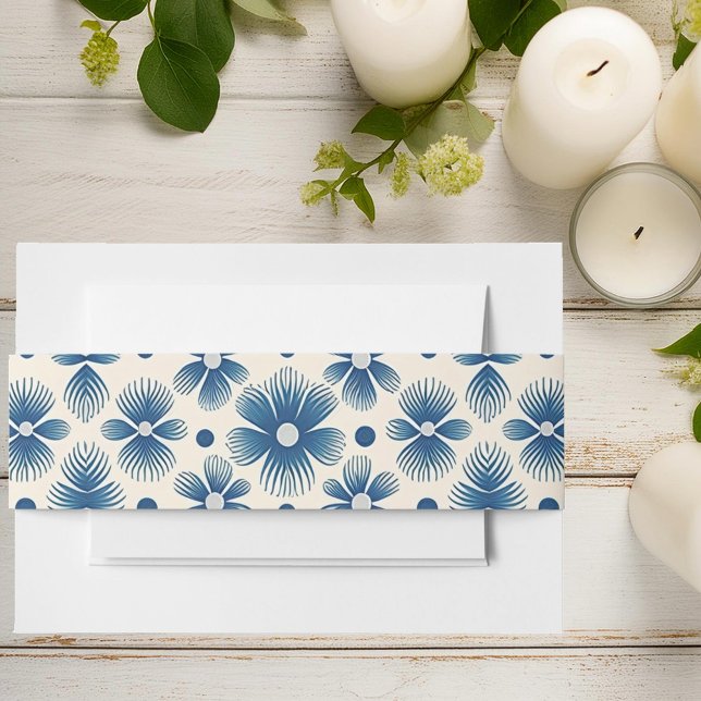 Bandeau De Faire-part Fleurs de mariage du milieu du siècle | Impression (Créateur téléchargé)