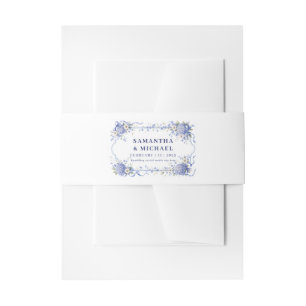 Bandeau De Faire-part Fleurs de marine bleue Ornement de mariage floral
