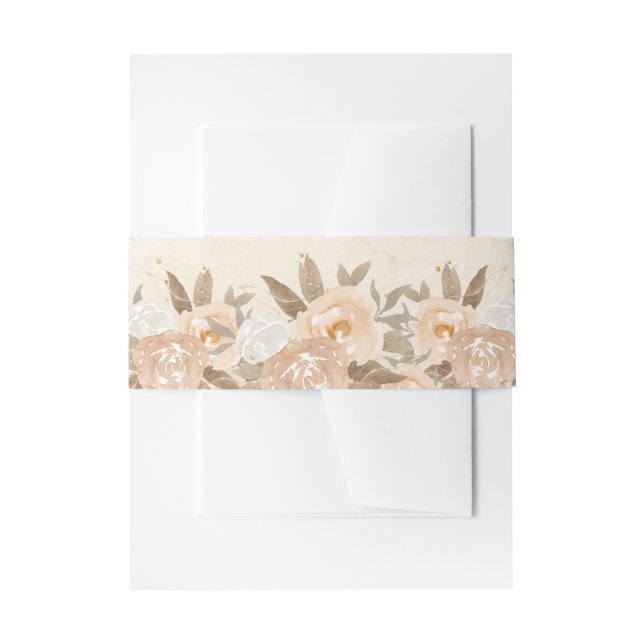 Bandeau De Faire-part Fleurs de pêche rustiques Invitation Bande de vent (Devant example)