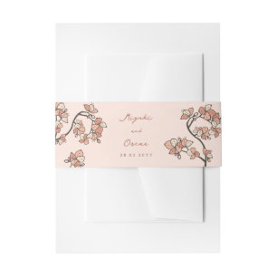 Bandeau De Faire-part Fleurs de Plum/Pêche rose Élégant Mariage Floral