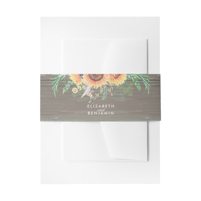 Bandeau De Faire-part Fleurs de soleil et Mariage campagnard Floral en b (Devant example)