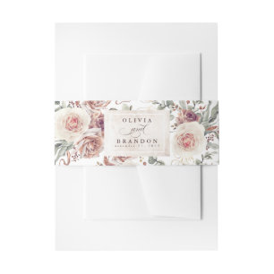 Bandeau De Faire-part Fleurs d'ombre Terre Motif Mariage élégant