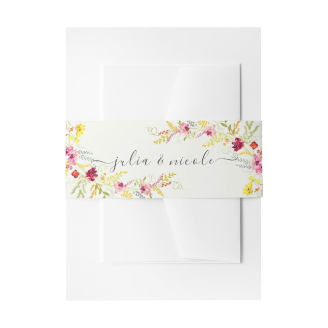 Bandeau De Faire-part Fleurs d'orchidées violettes roses Mariage de cour (Devant example)