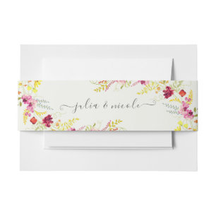 Bandeau De Faire-part Fleurs d'orchidées violettes roses Mariage de cour